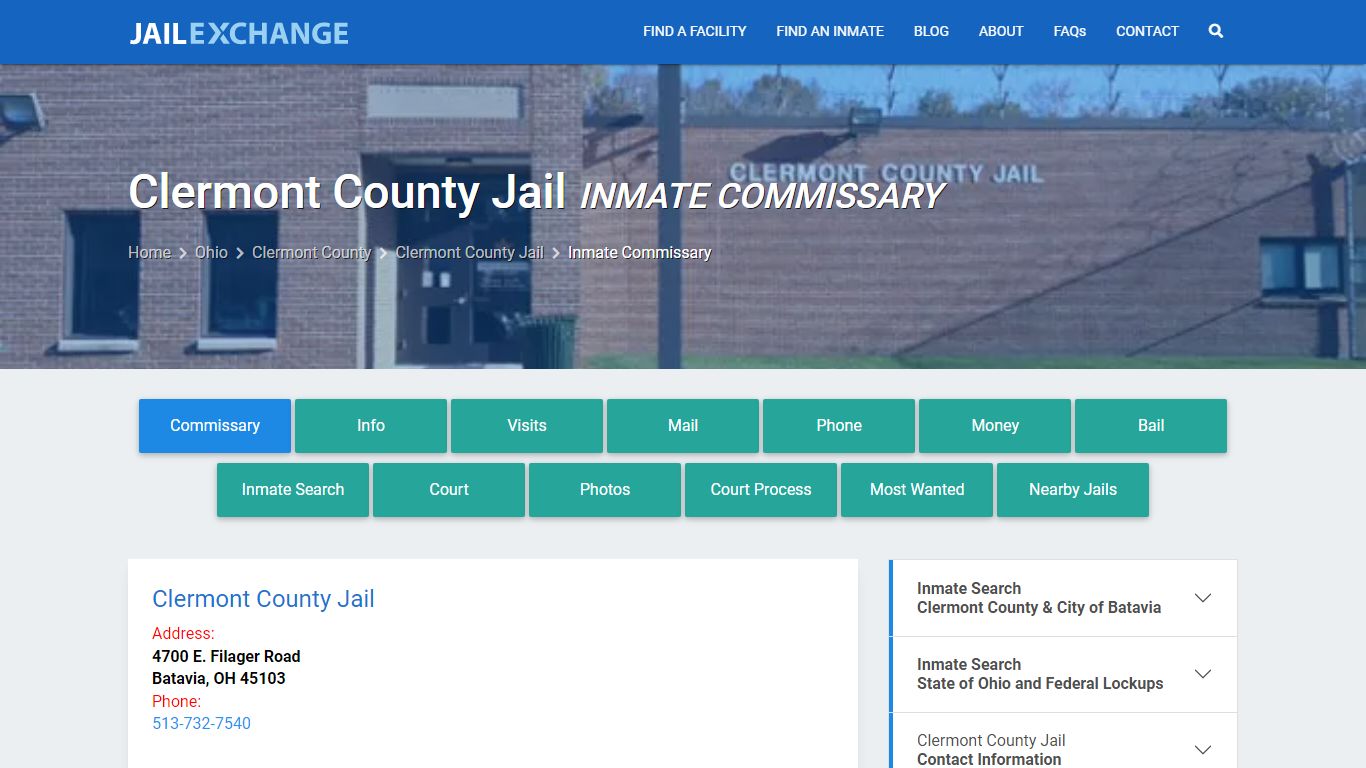 Inmate Commissary, Care Packs - Clermont County Jail, OH - Jail Exchange